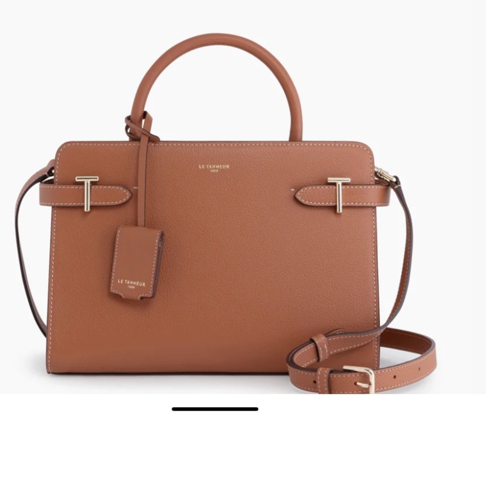 Le Tanneur Tan Grained Leather Handbag Medium